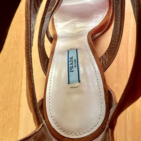 Prada Platform Sandals Calzature Donna Camoscio Brown Suede, Size US 8.5 - Picture 7 of 13